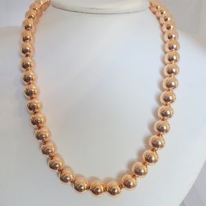 Women's Rose Gold Plated Balls On a chain Necklace
